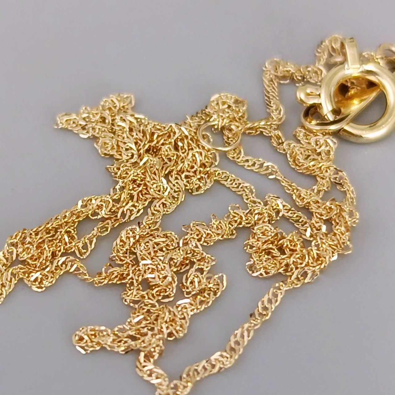 18金 K18 スクリューネックレス 造幣局刻印 レディース 0.75g 39.5