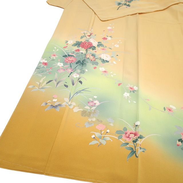 新古品】 訪問着 着物 フォーマル 未使用 正絹 袷 手描き友禅 加賀調