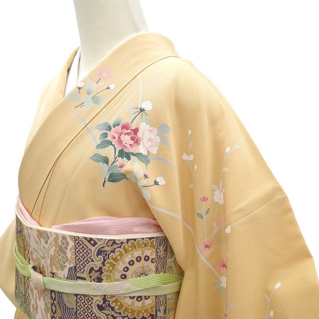 新古品】 訪問着 着物 フォーマル 未使用 正絹 袷 手描き友禅 加賀調