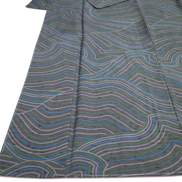 正絹　袷　牛首紬　付下げ 正絹 袷 牛首紬 付下げ