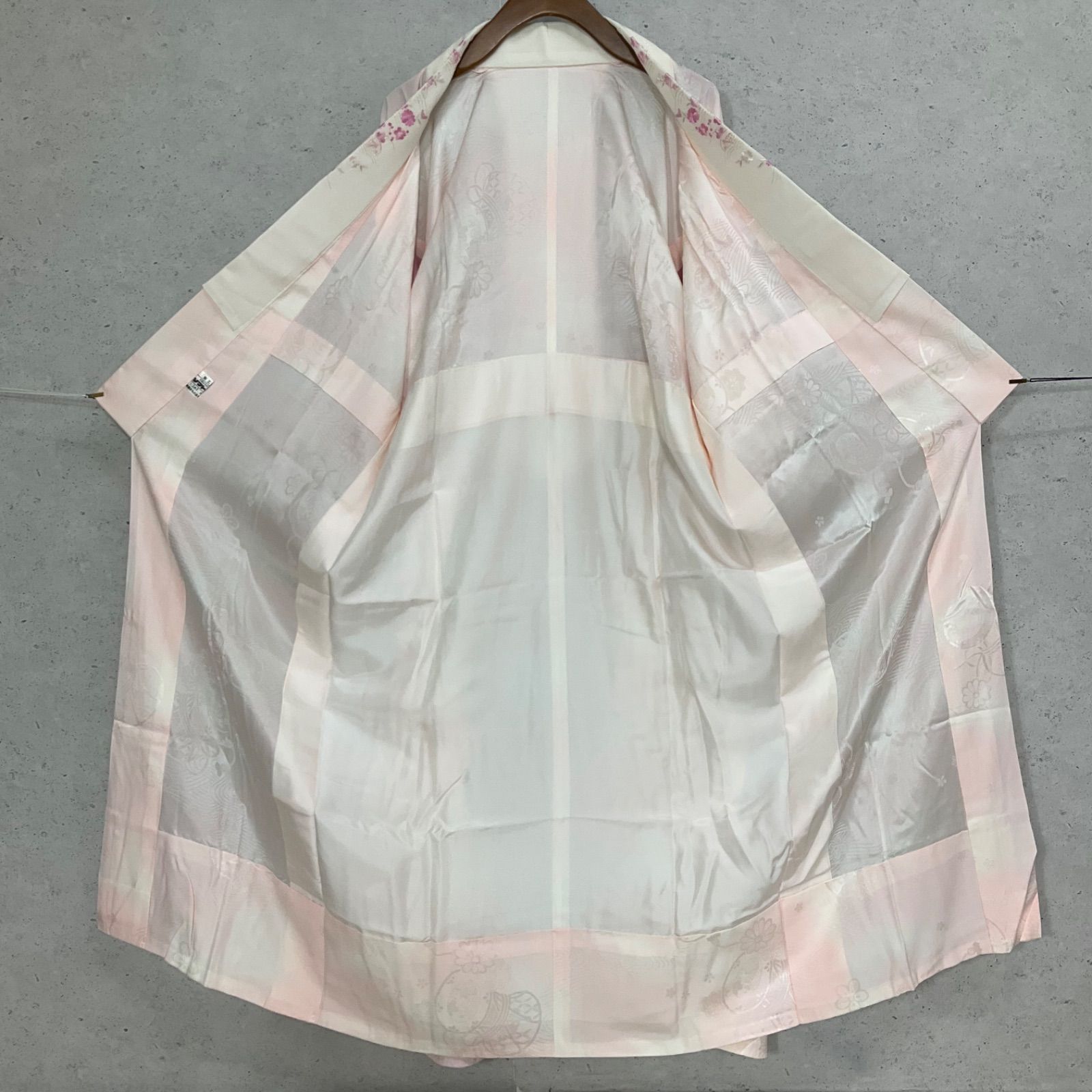 ◇kimono+one◇振袖長襦袢◇未使用同然◇単衣◇正絹◇居敷当て付き