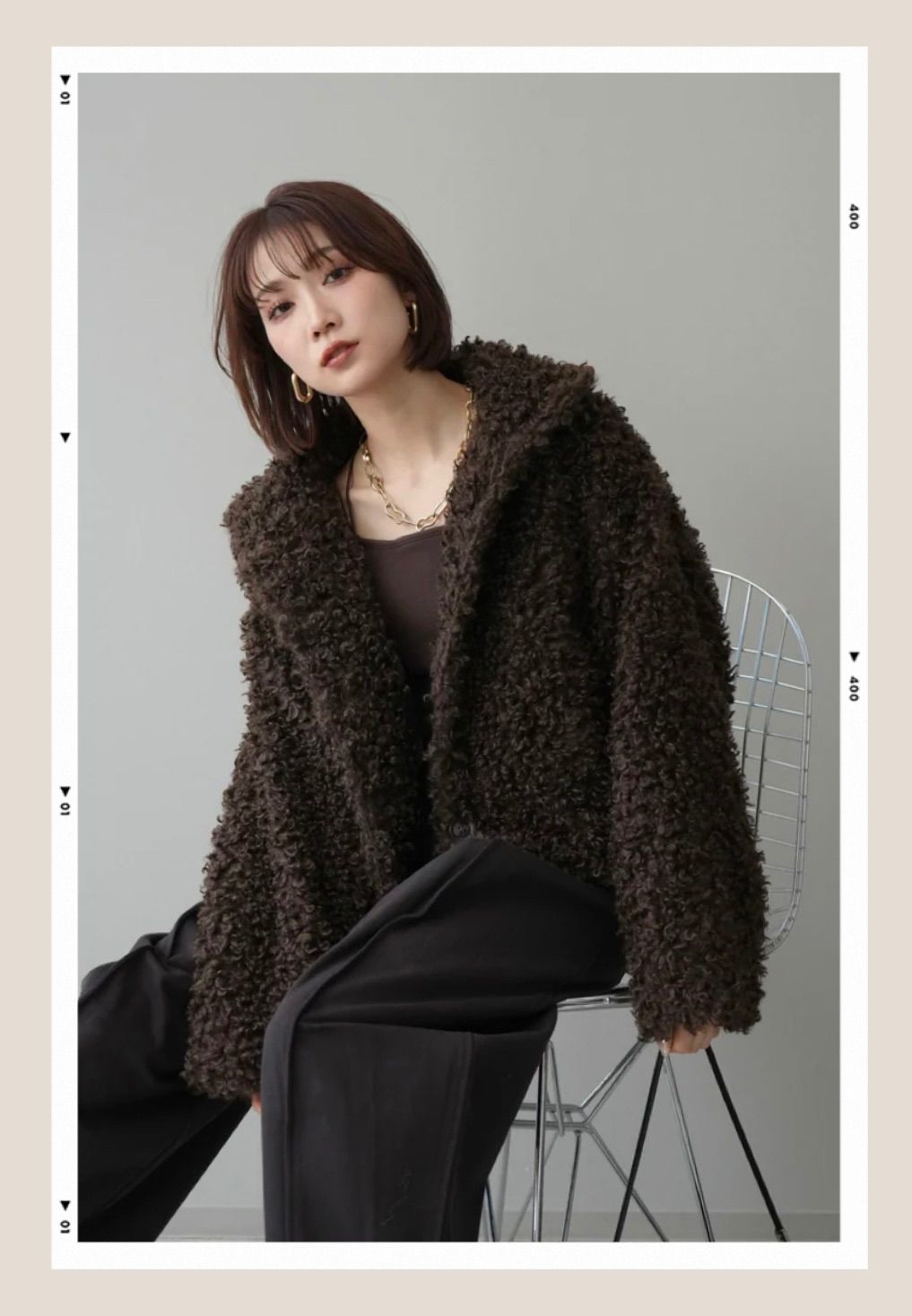 新品 プードルファーブルゾン ブラウン esicaエシカ LIANリアン - メルカリ