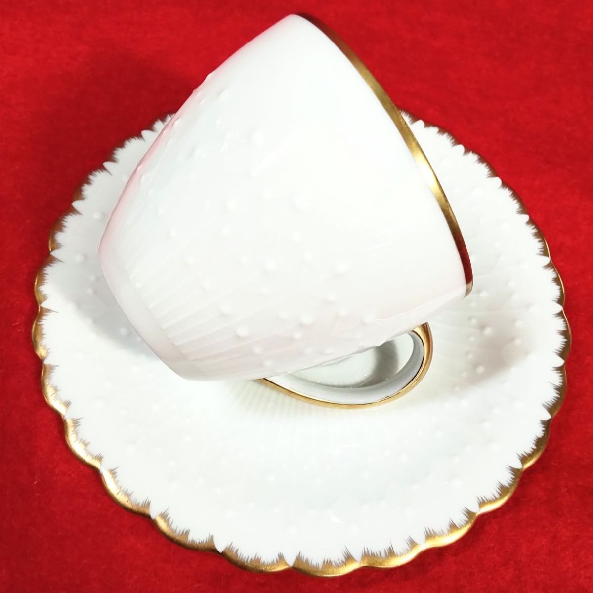 美品】リモージュ ジョルジュ・ボワイエ 白磁 金彩 デミタスカップ