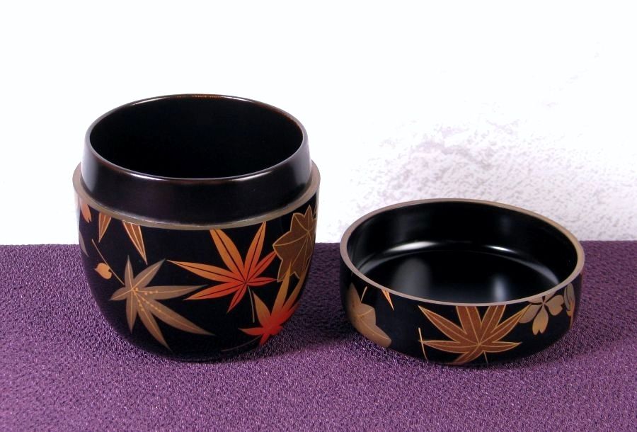 平安胡斎作 時代 雲錦蒔絵中棗 高さ：7cm 共箱 茶道具/26a052 - メルカリ