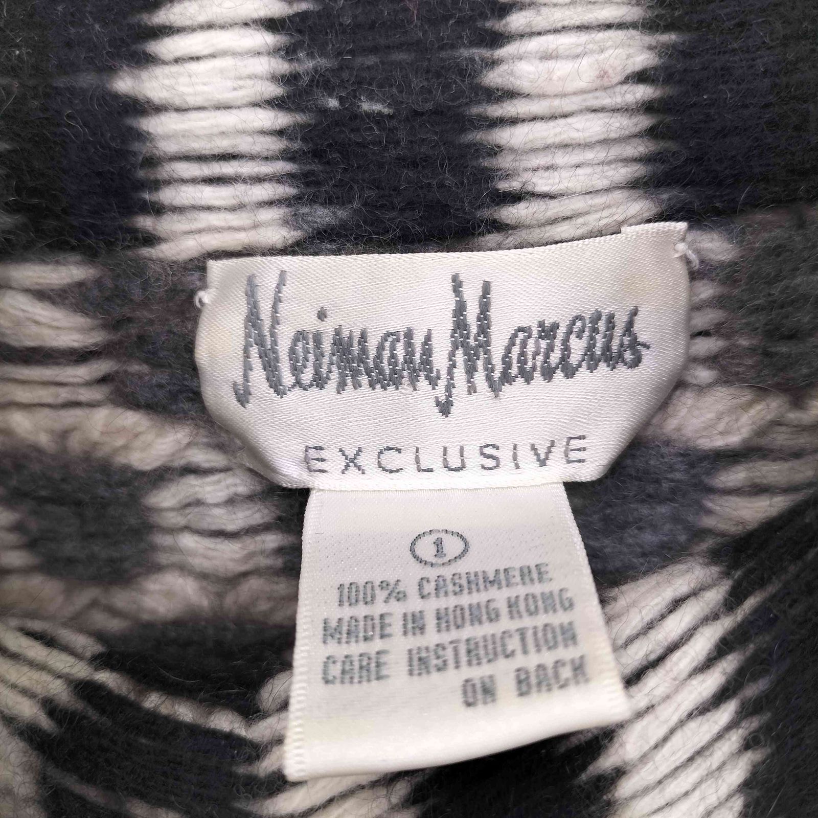ニーマンマーカス Neiman Marcus 80-90s 香港製 カシミヤ100 ケーブル 
