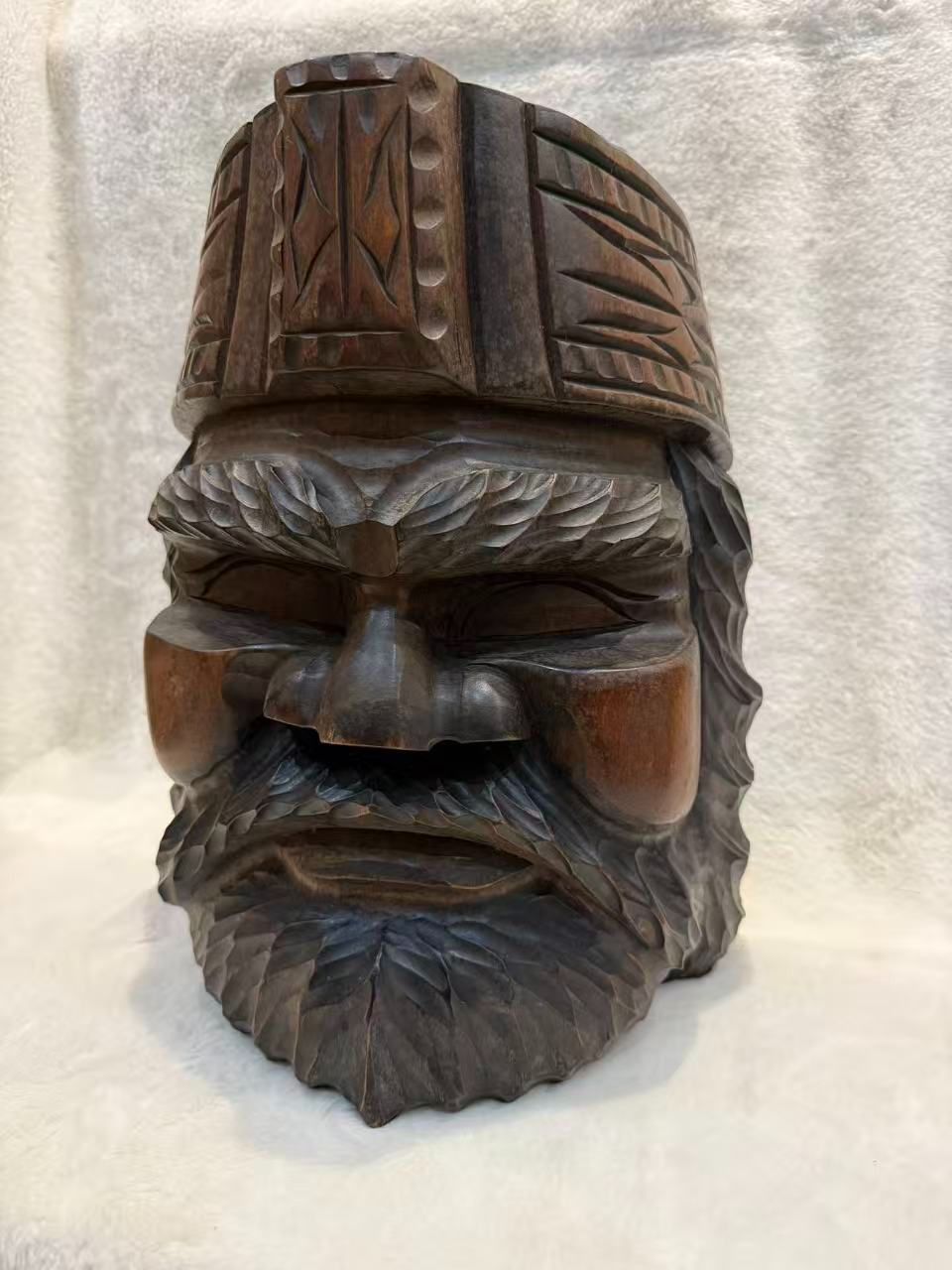 アイヌ エカシ ニポポ 彫刻 木彫り 置物 オブジェ 希少】アイヌ 木彫り 置物 3点セッ ト エカシ首長 夫婦人形 ニポポ