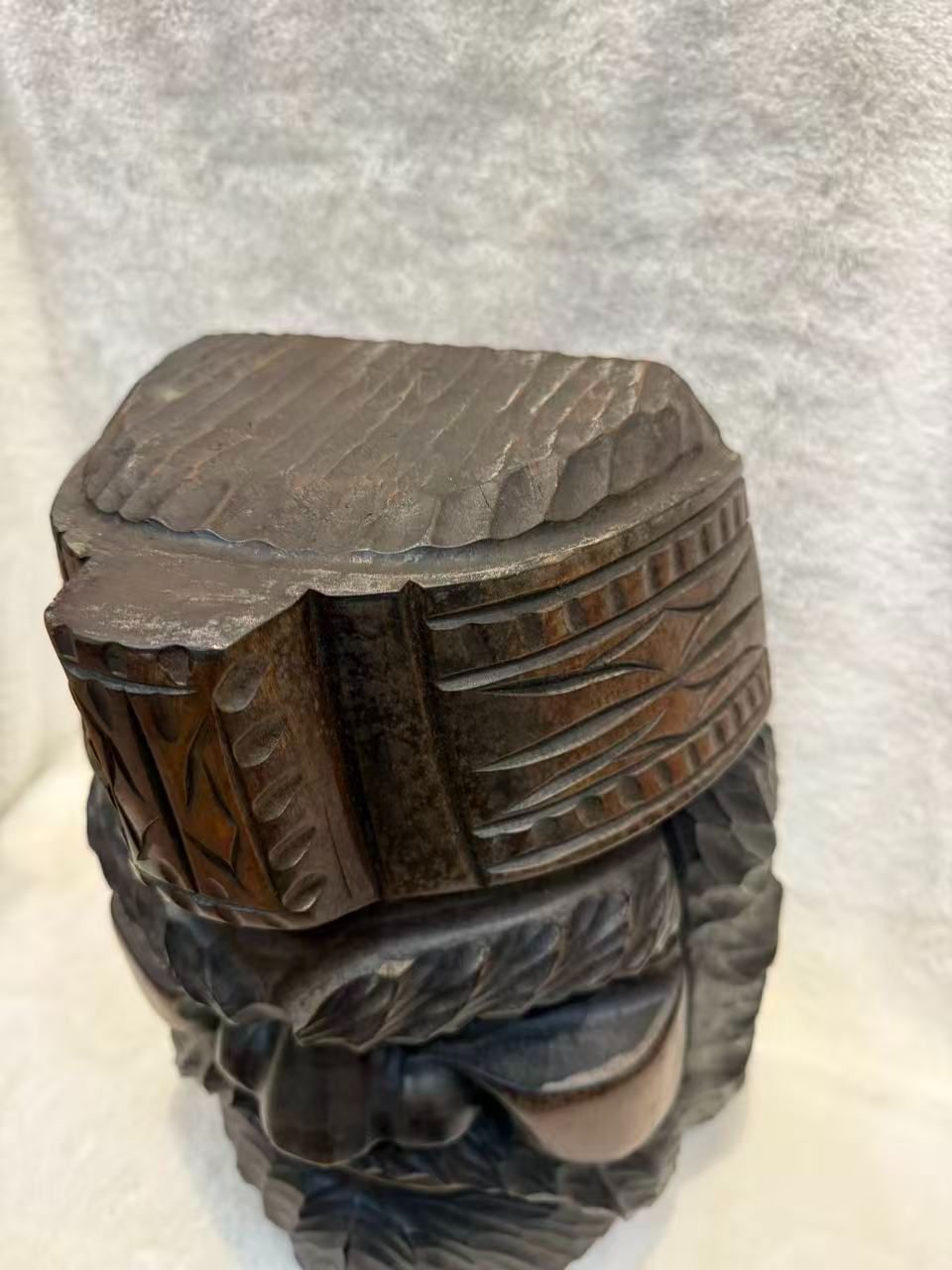 希少】アイヌ 木彫り 置物 3点セッ ト エカシ首長 夫婦人形 ニポポ