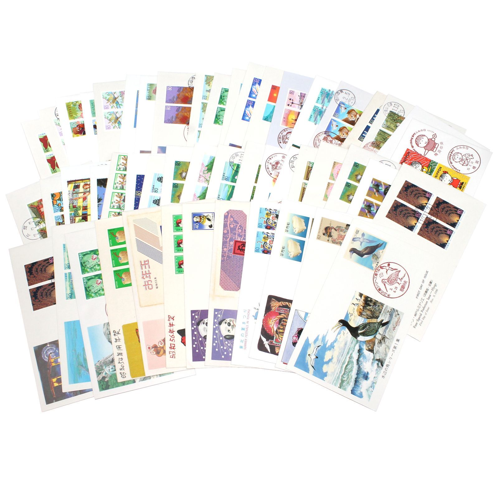 大量約350枚】初日カバー FDC Cセット 記念切手 記念押印 風景印