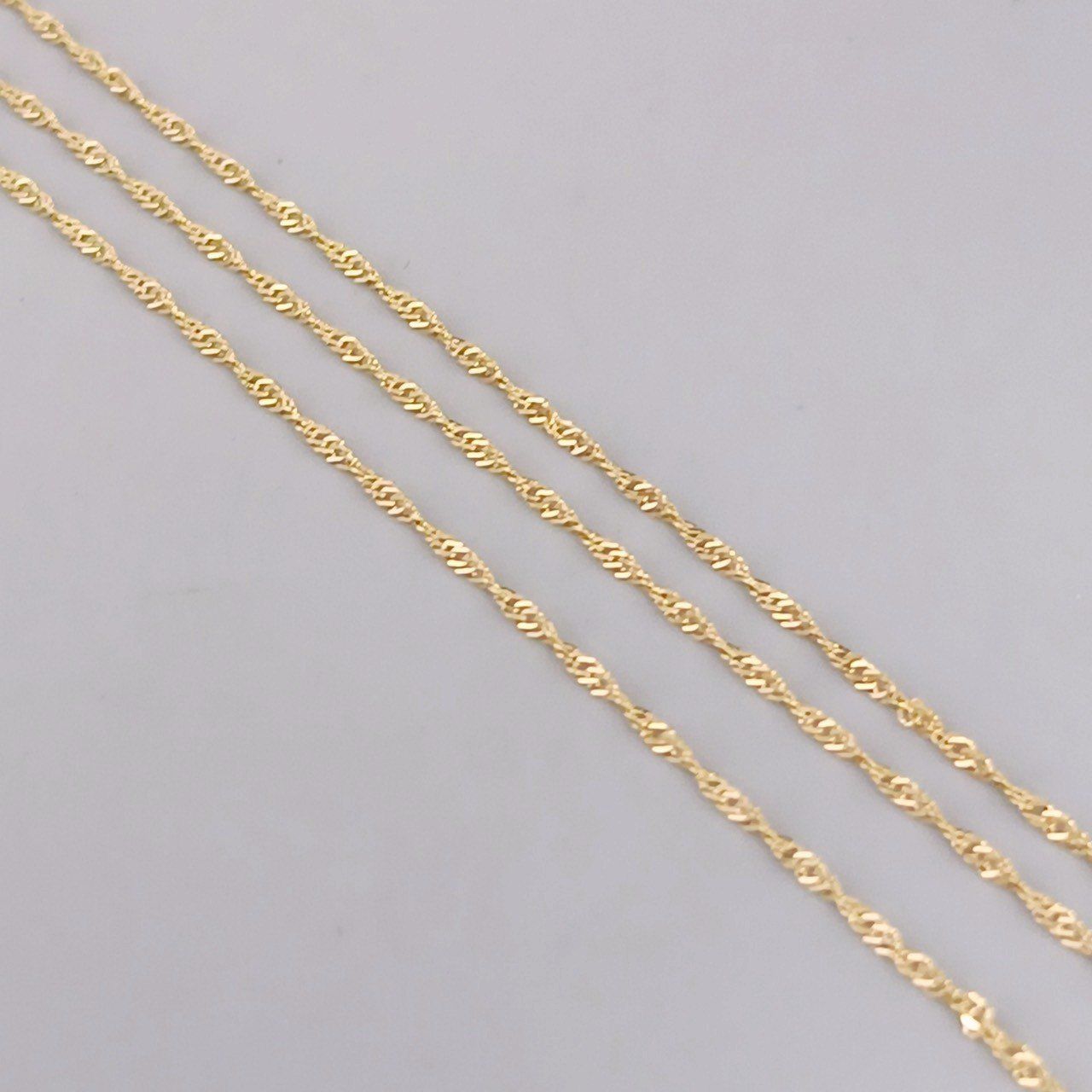 ITALY製 K18ネックレス 3カラーゴールド ツイストチェーン 18KT 3.2g 