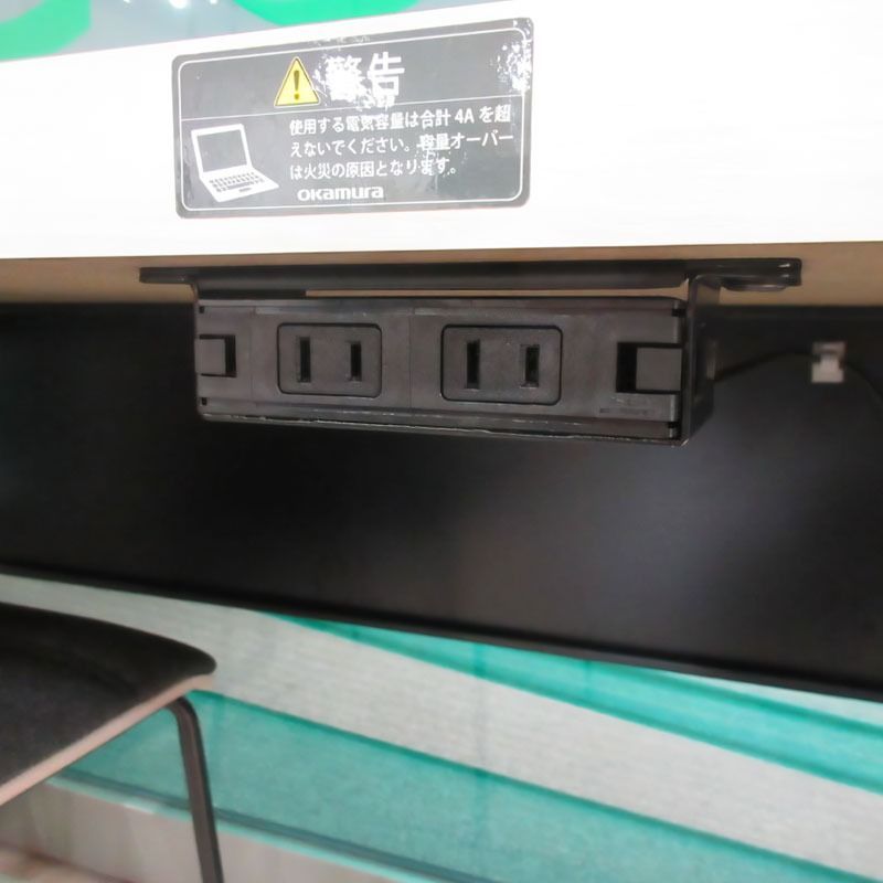 中古】片面カウンターテーブル チェアセット 幕板付き幅1800×奥行600