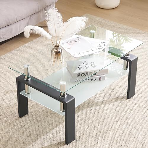 オーエスジェイ(OSJ) ガラステーブル コーヒーテーブル 幅88cm 強化