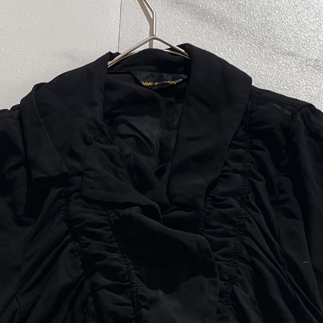 COMME des GARÇONS フリル付きシースルージャケット ブラック COMME des GARCONS コムデギャルソン フリル シースルー シアー 大襟