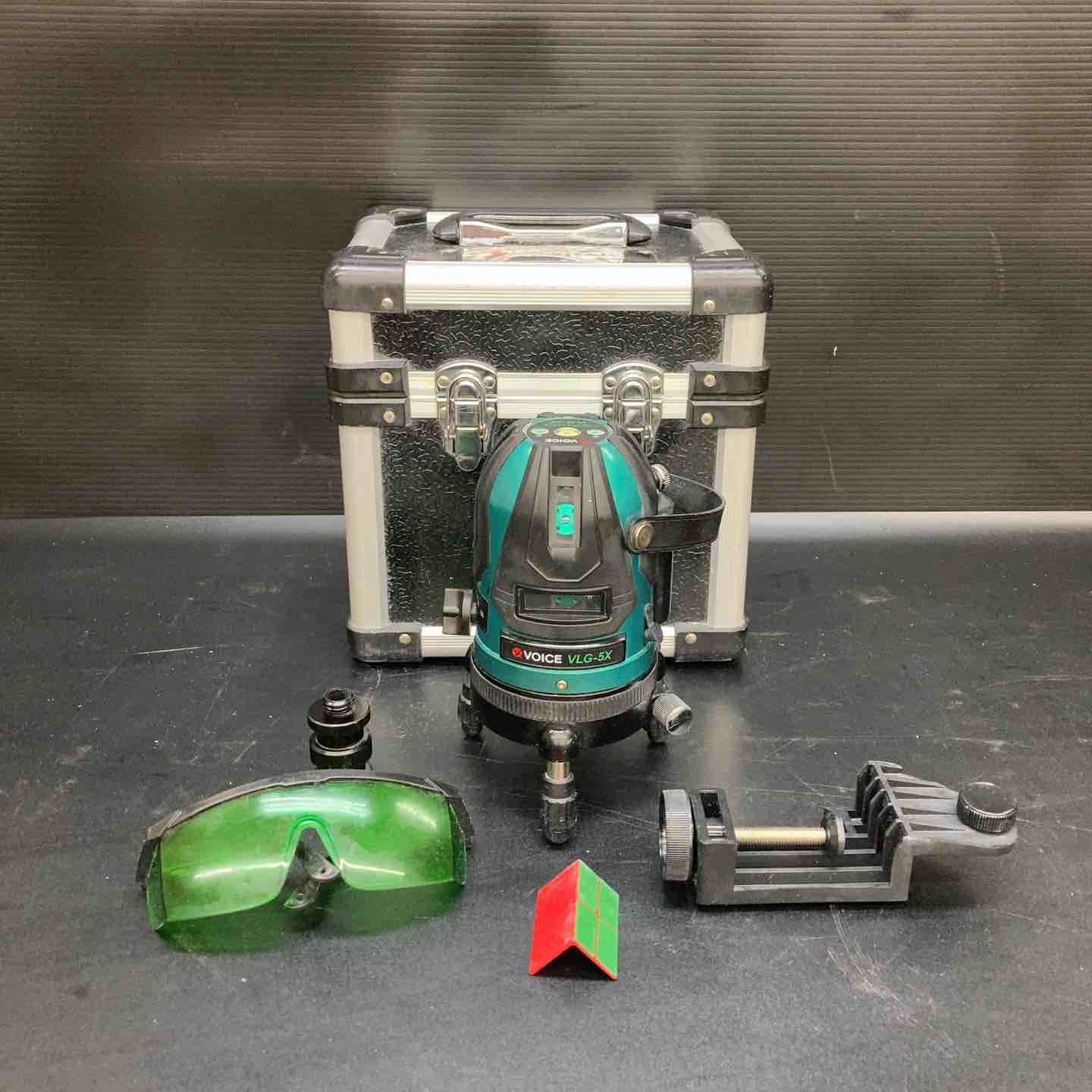 ◇VOICE レーザー墨出し器 5ライングリーンレーザー 矩十字・横 VLG-5X