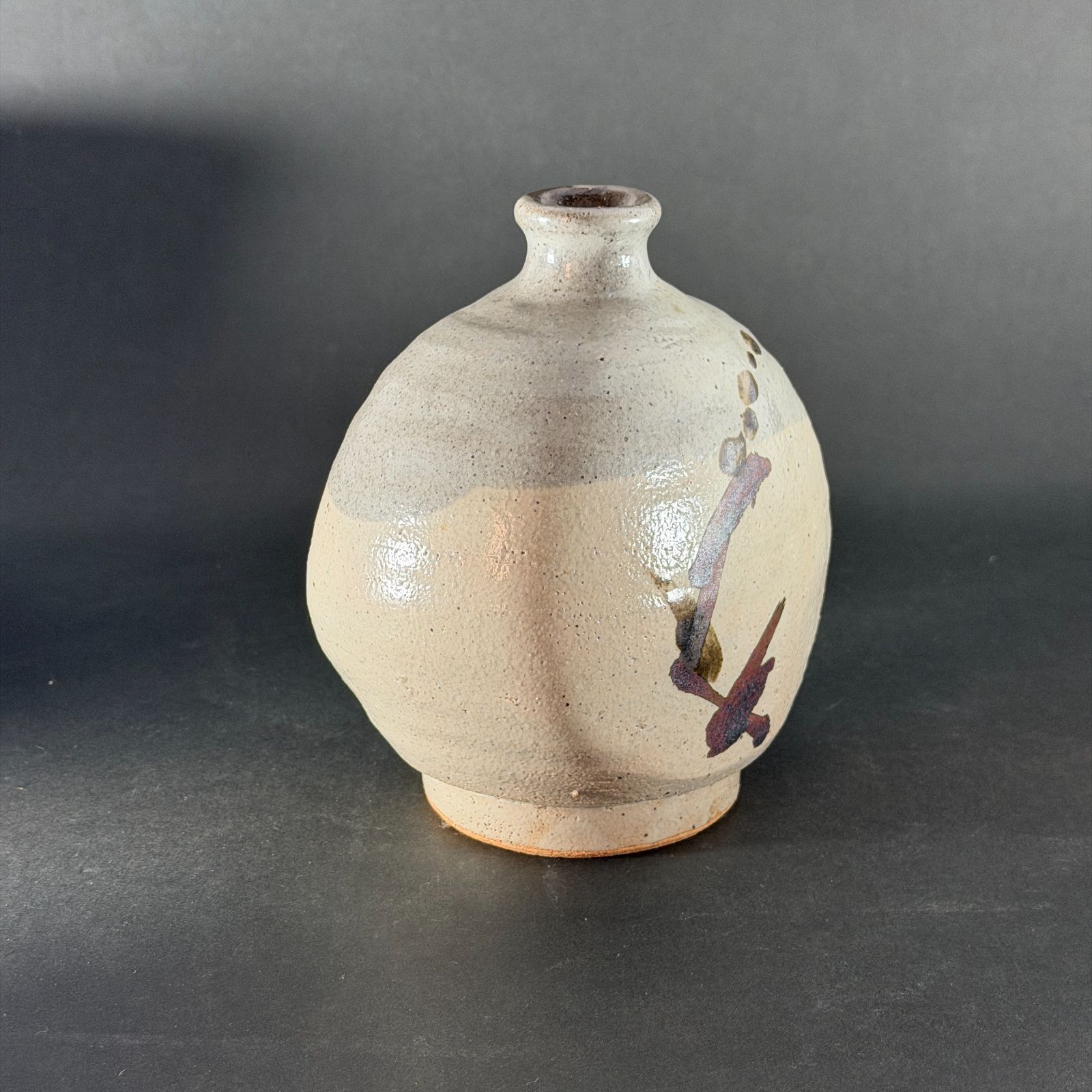 須藤武雄 地釉 鐡絵扁壷 花入 益子焼 陶器 花器 茶道具 - メルカリ