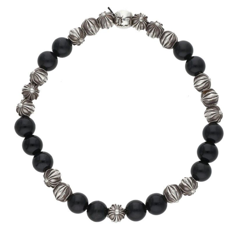 クロムハーツ ビーズブレスレット ブラックトルマリン クロムハーツ CHROME HEARTS □ 【 4mm BEAD 】 ブラック トルマリン