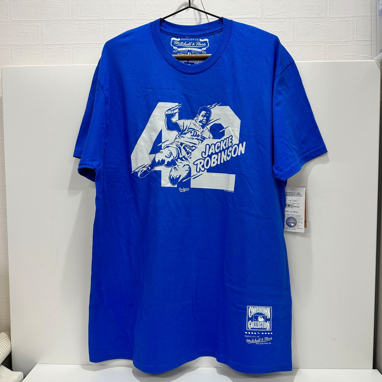 ドジャース ジャッキー・ロビンソン ブルーTシャツ Mitchell&Ness