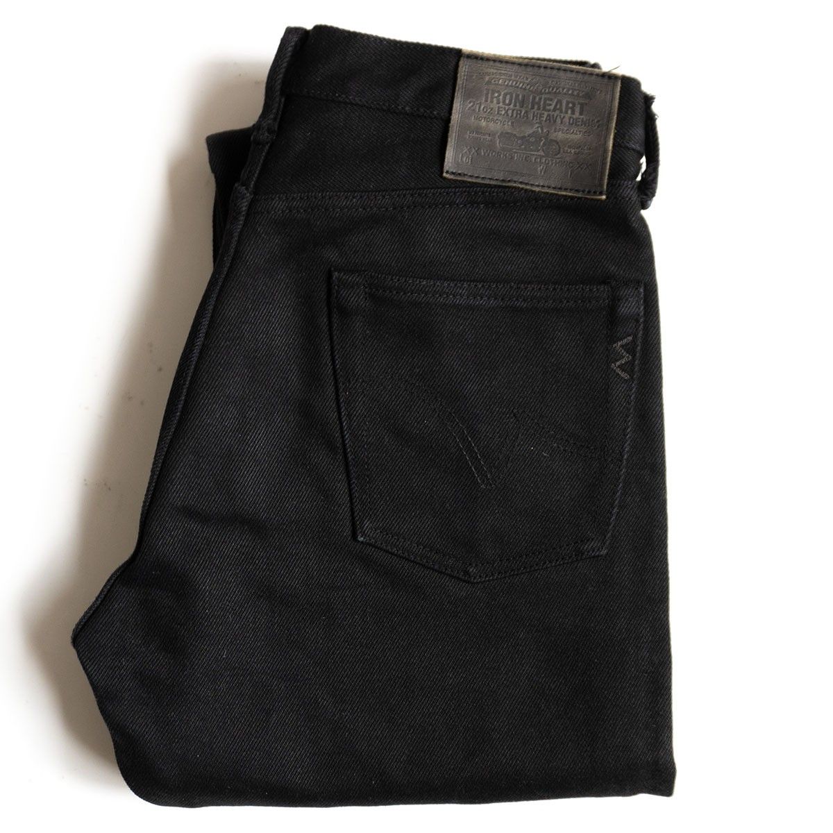 美品】IRON HEART【21oz黒鎧デニム ストレート】W33 ブラックデニム