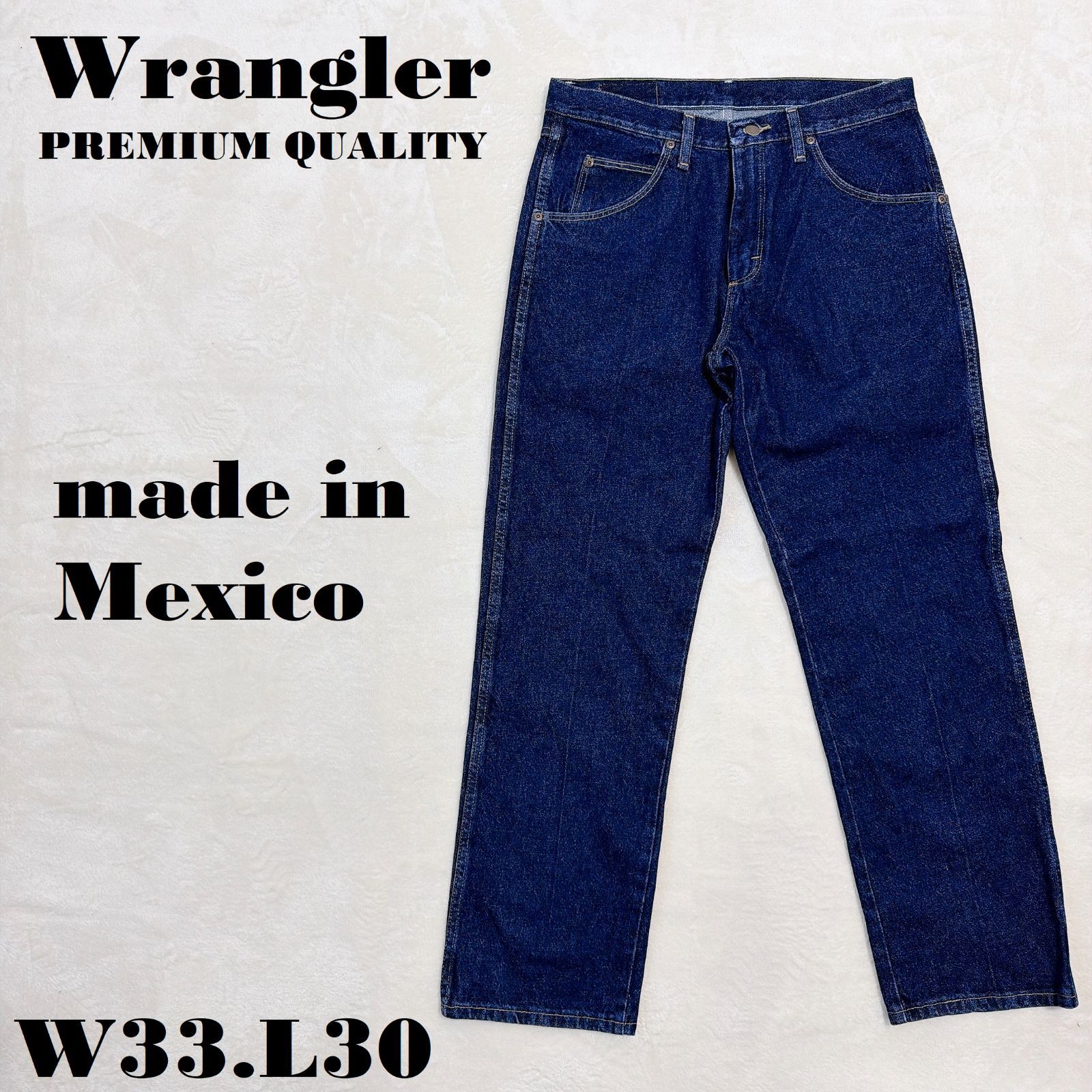 美品】Wrangler PREMIUM QUALITY メキシコ製 W33L30 濃紺デニム 