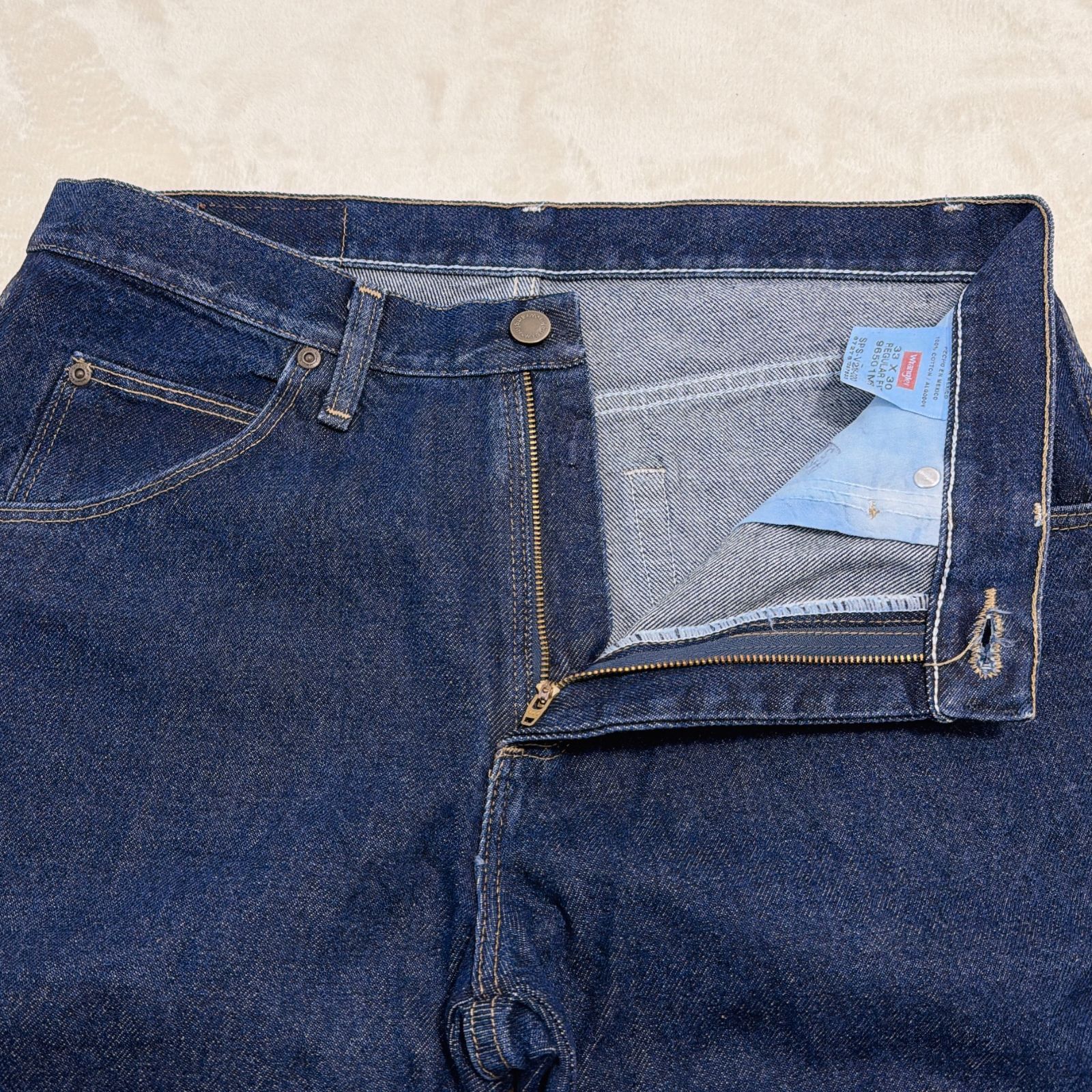 美品】Wrangler PREMIUM QUALITY メキシコ製 W33L30 濃紺デニム 