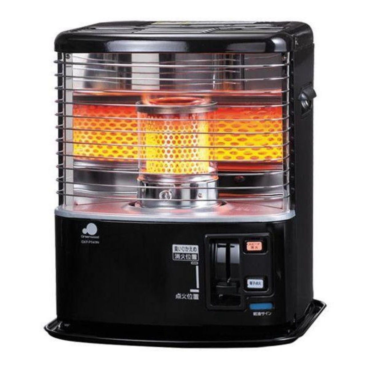 新品 未使用】グリーンウッド 石油ストーブ GKP-P244N （ブラック