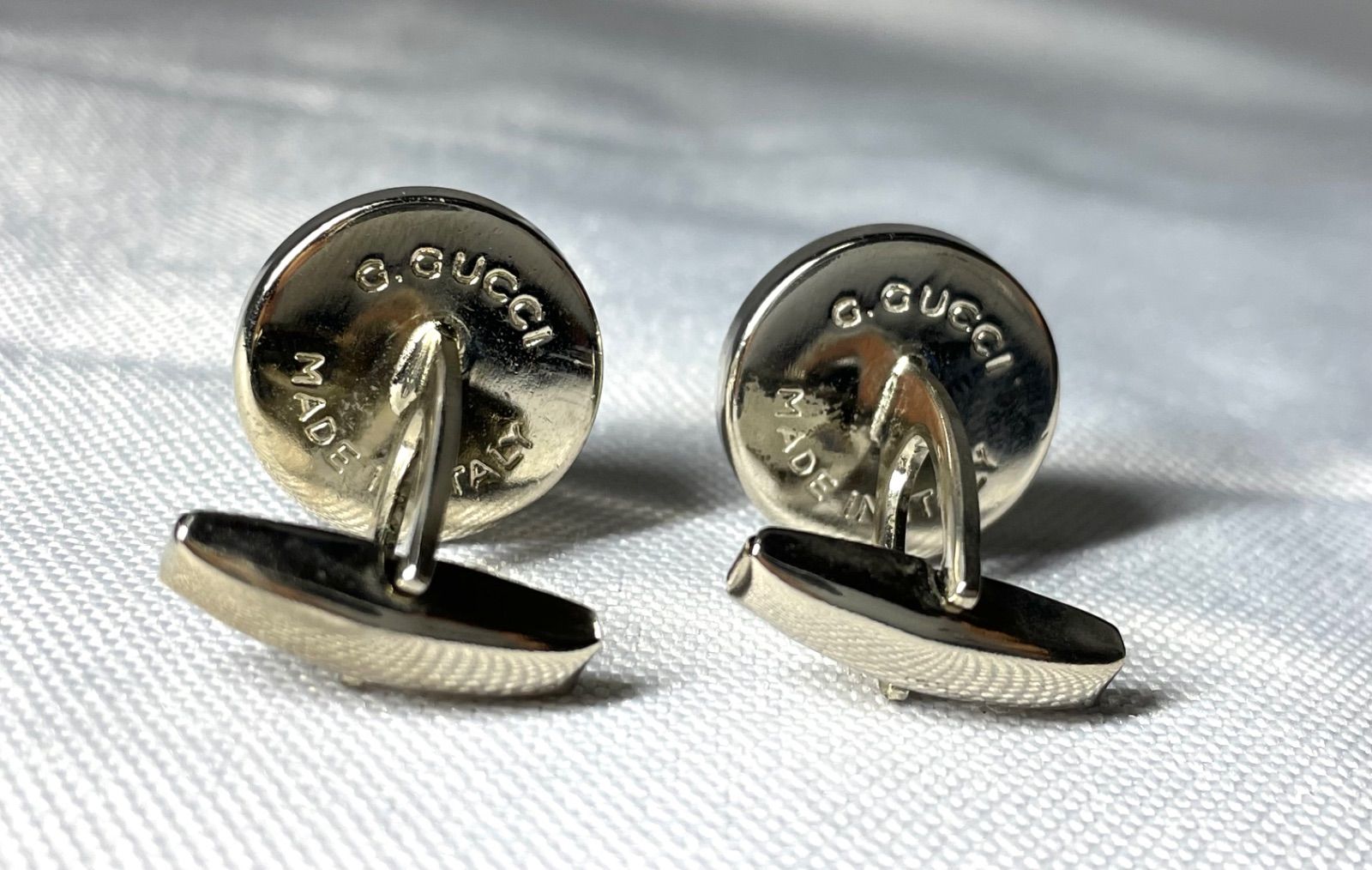 極美品 GUCCI グッチ カフス カフリンクス クレスト シルバー ゴールド 希少 GUCCI グッチ クレスト ブランドロゴ ヴィンテージカフス