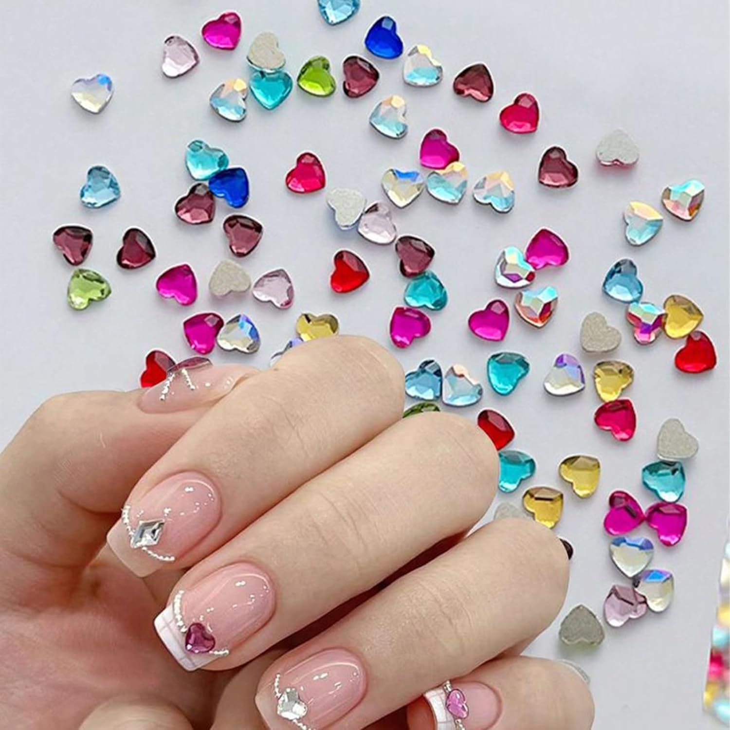 ShineNest ネイルパーツ ハート 100個セット3D 立体ネイル パーツ 可愛