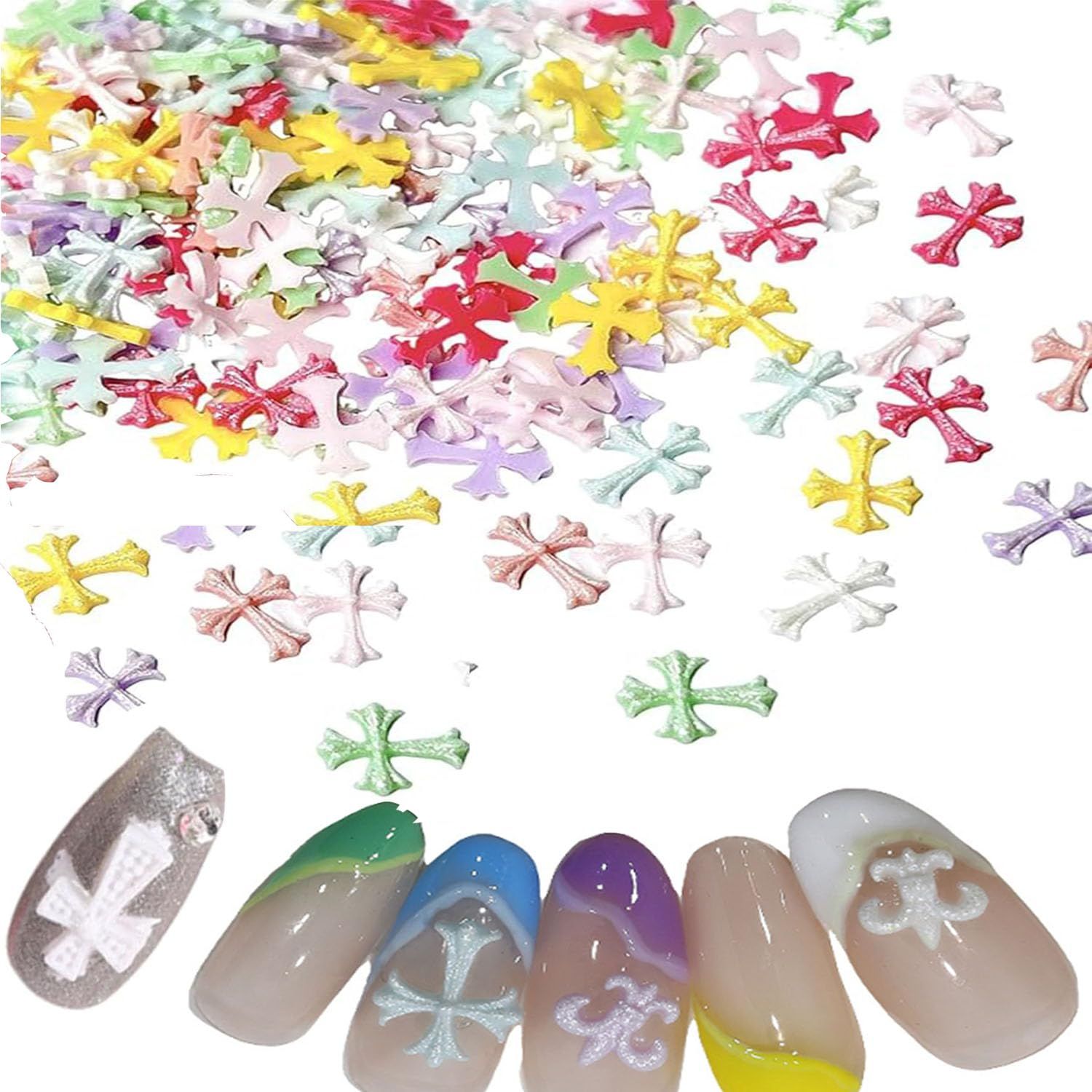 Lyyxjsltd 十字架 ネイルパーツ 約100個セット クロス ネイルパーツ