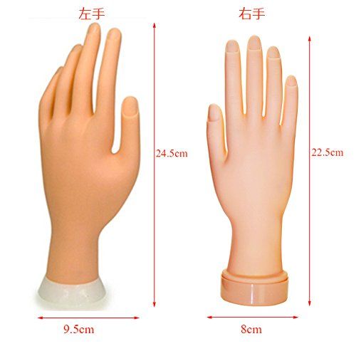 訳あり】ネイル練習用ハンドマネキン2個（右手/左手）/チップ差し込み