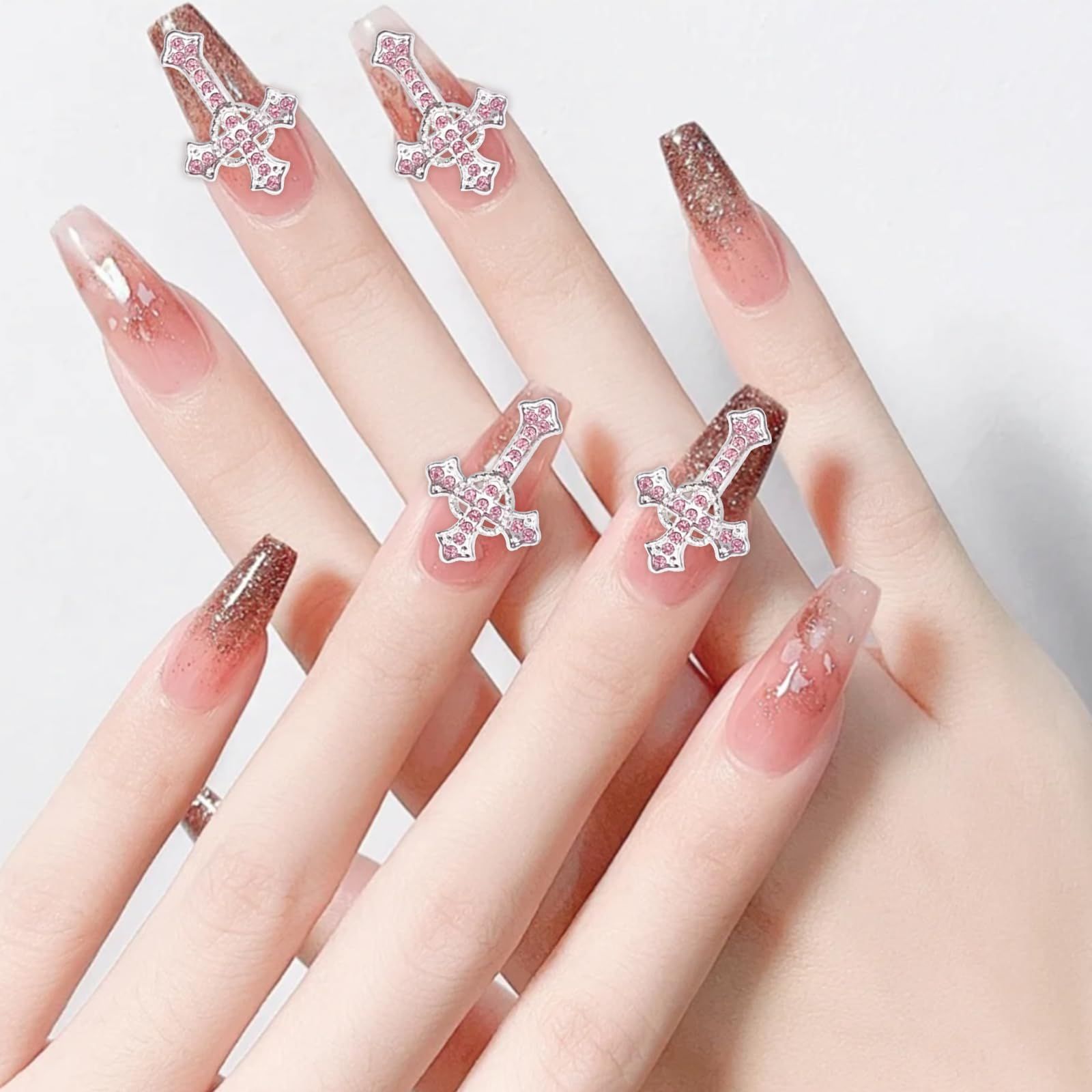 DIFEIUKI 十字架 ネイルパーツ 20個セット 3D立体 大き目 デカパーツ