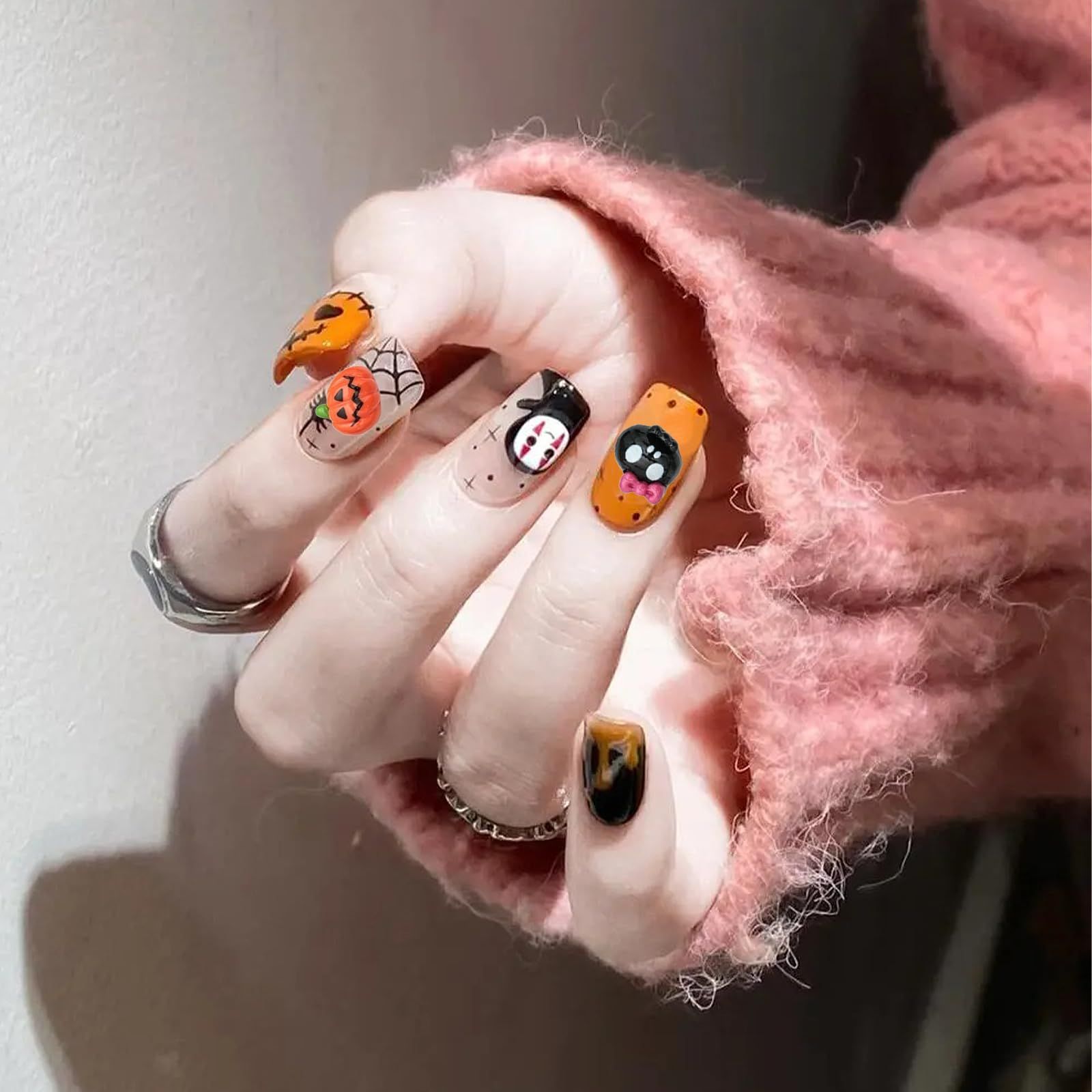 ネイルパーツ ハロウィン 3D 立体 可愛い カボチャ おばけ 十字架 黒猫