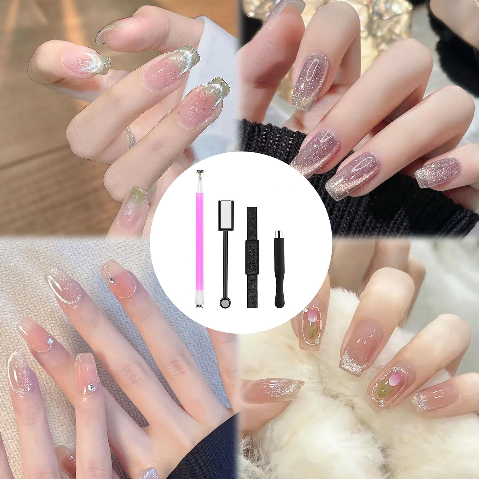 Coollooda ネイルアートツール(4点セット)キャッツアイ専用磁石ツール