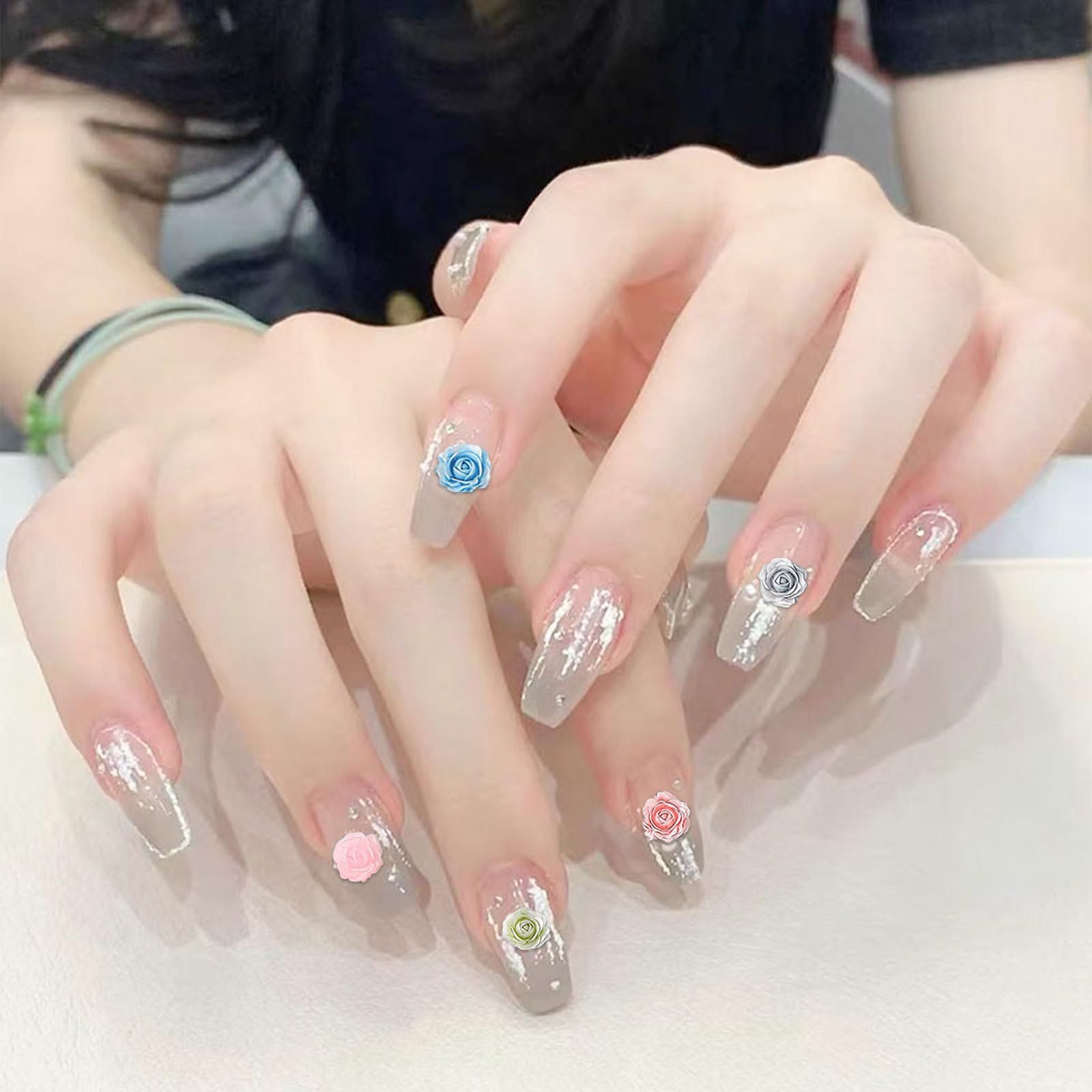 ネイルパーツ 花 約200個セット 3D 立体 バラ カメリア 椿 ネイル