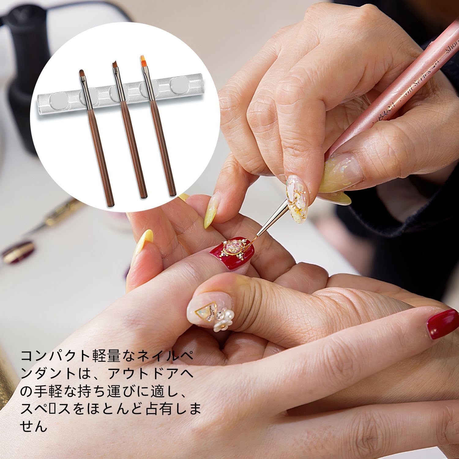 KKLM ネイルアートペンホルダー ジェルネイル 筆置き ネイルブラシ