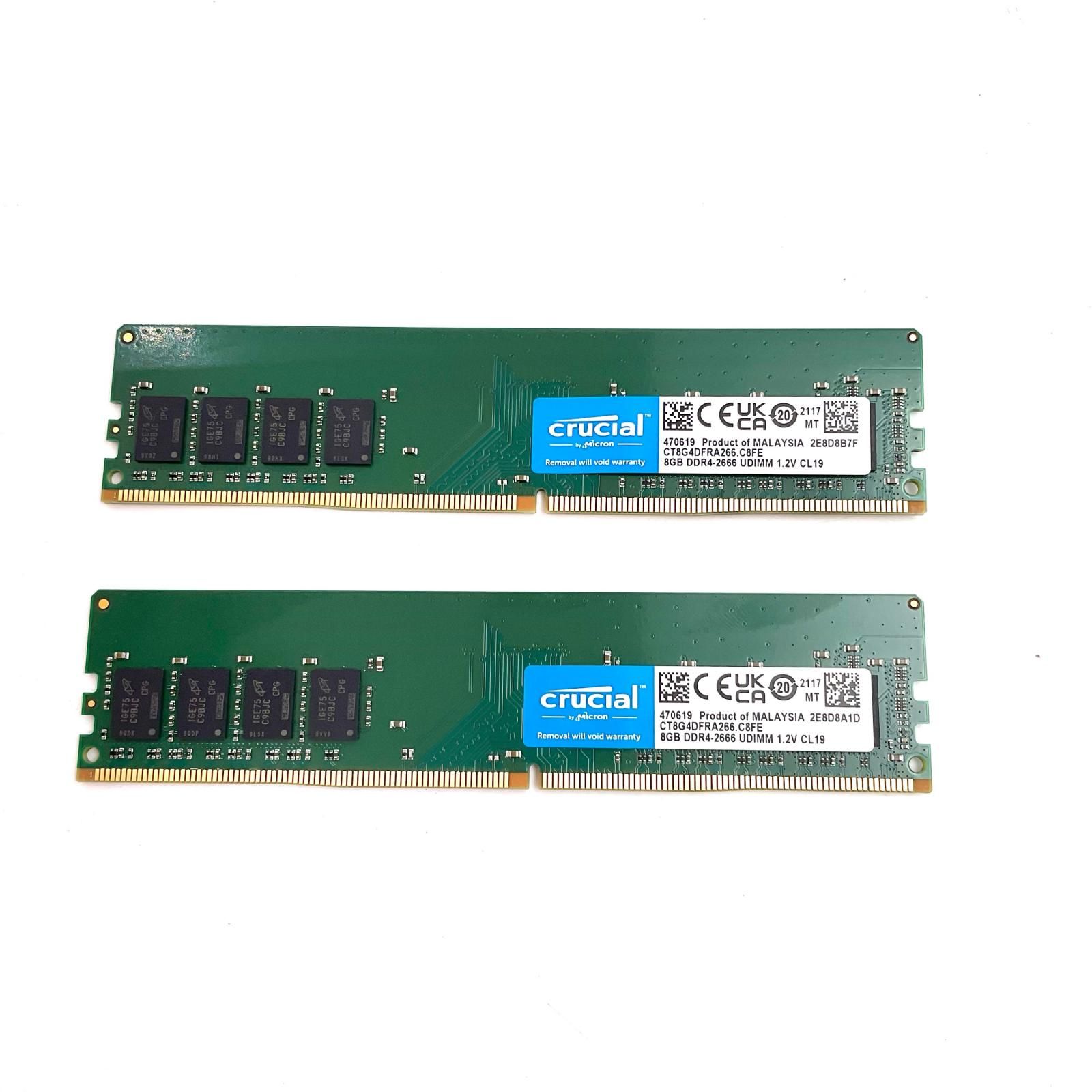 全額返金保証】【最速発送】crucial メモリ DDR4 PC4-21300 8GBX2枚組