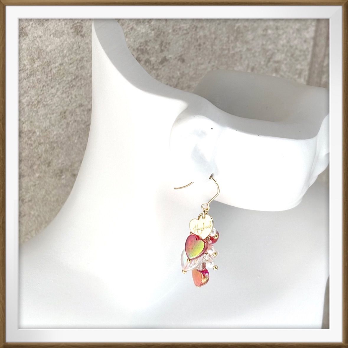 No.1620 ハンドメイドピアス ハートのピアス ハートのピアス ハートの