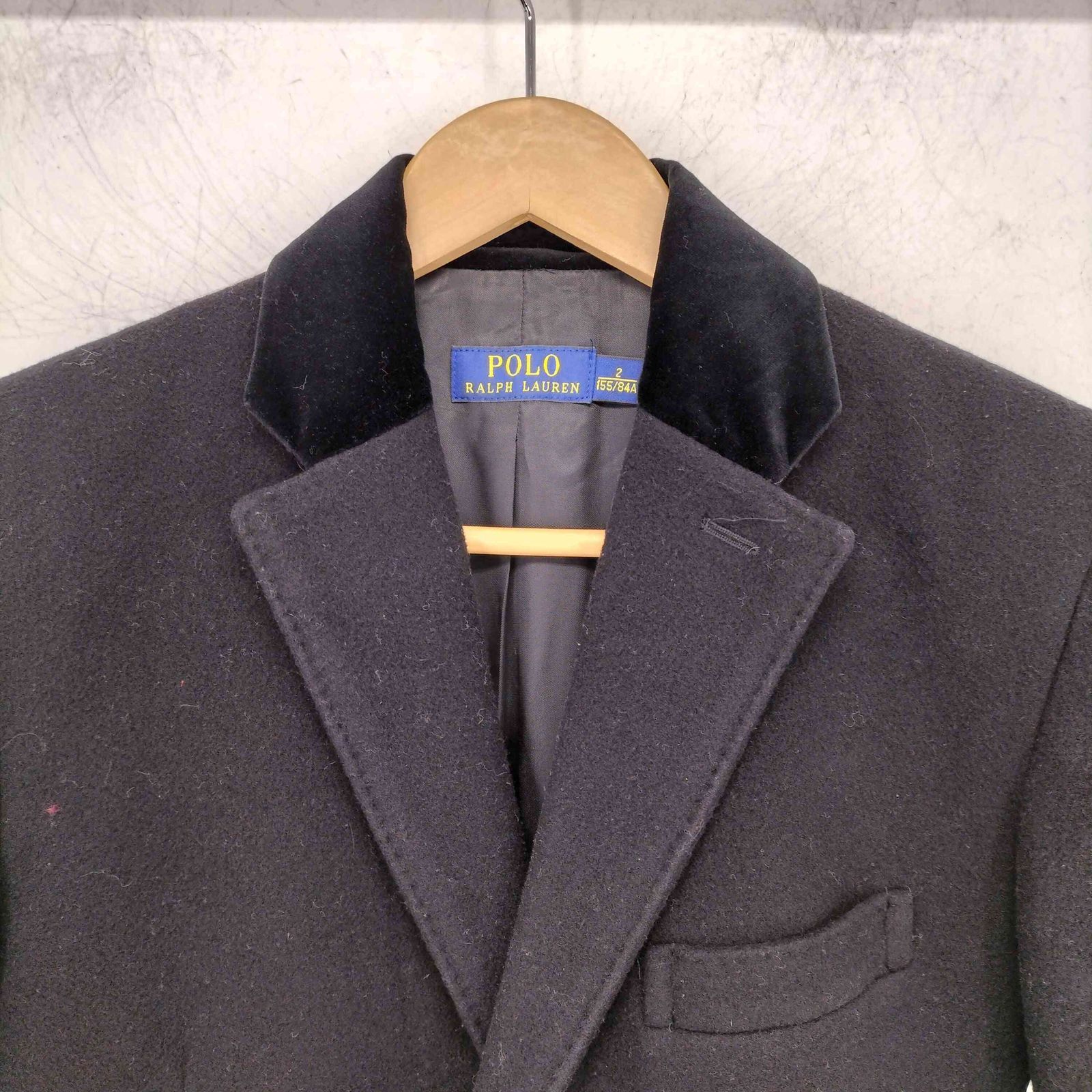 ポロラルフローレン POLO RALPH LAUREN 襟ベロア ウール混 チェスター