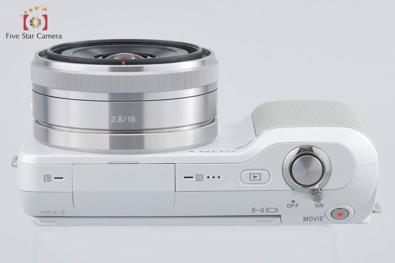 中古】SONY ソニー α NEX-3 薄型広角レンズキット ホワイト 元箱付き