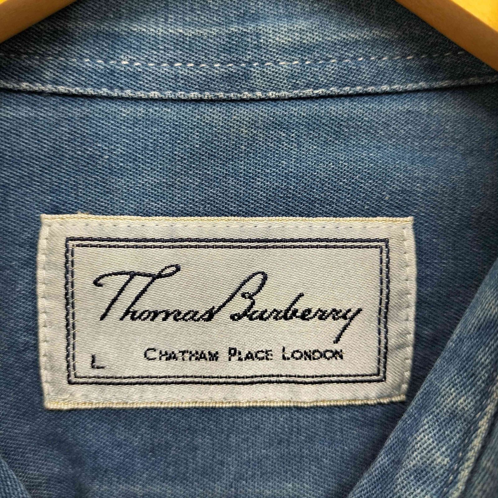 トーマスバーバリー Thomas Burberry デニムシャツ メンズ import：L