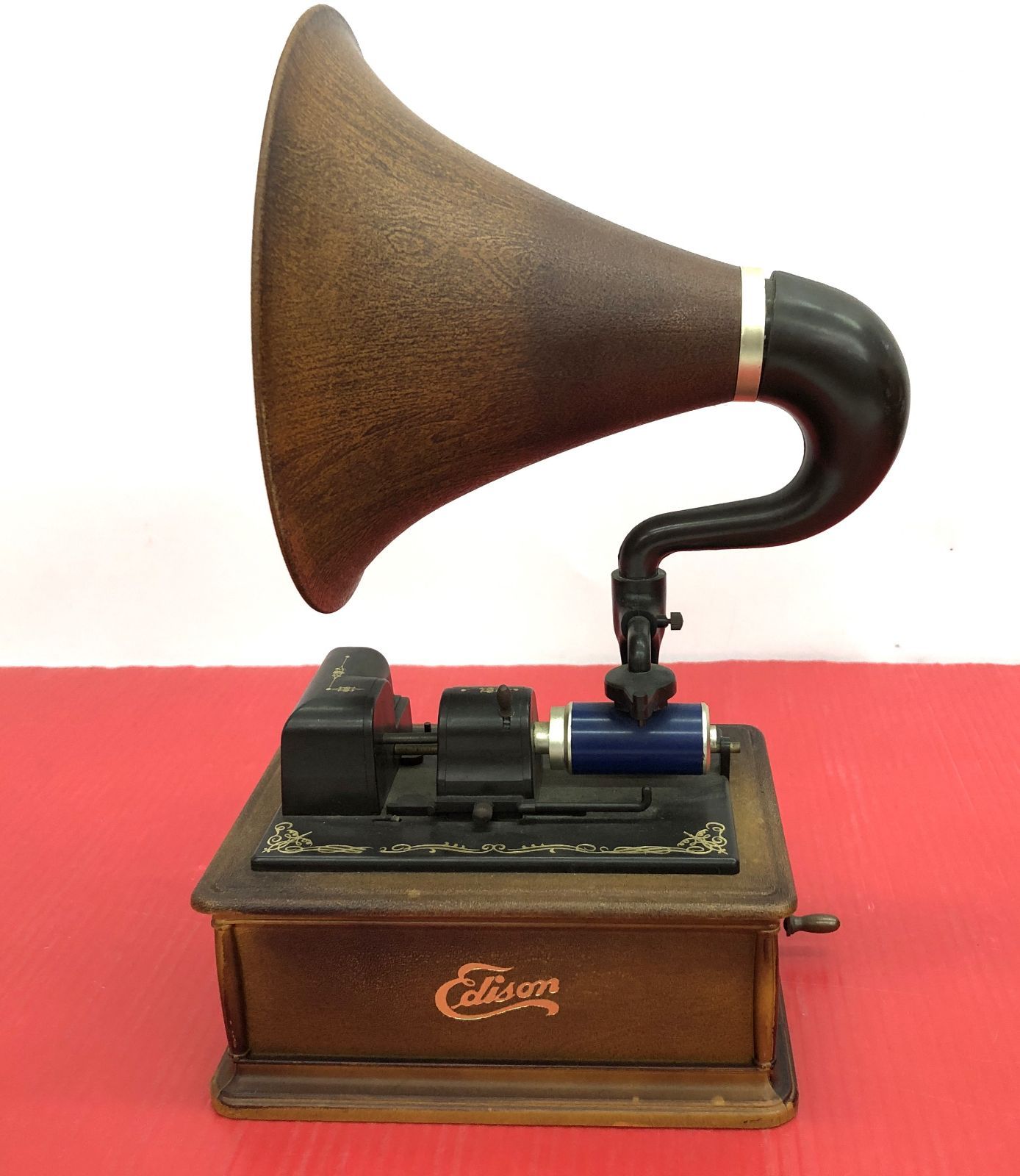 Technics Edison　オペラ蓄音機型　 クラシック手動オルゴール Technics テクニクス ミニチュア蓄音機 Edison エジソン社オペラ型
