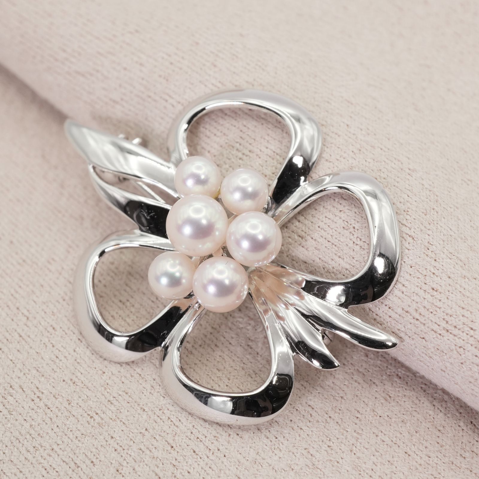 美品 ミキモト シルバー 5P パール ブローチ フラワー/25-2944 - メルカリ