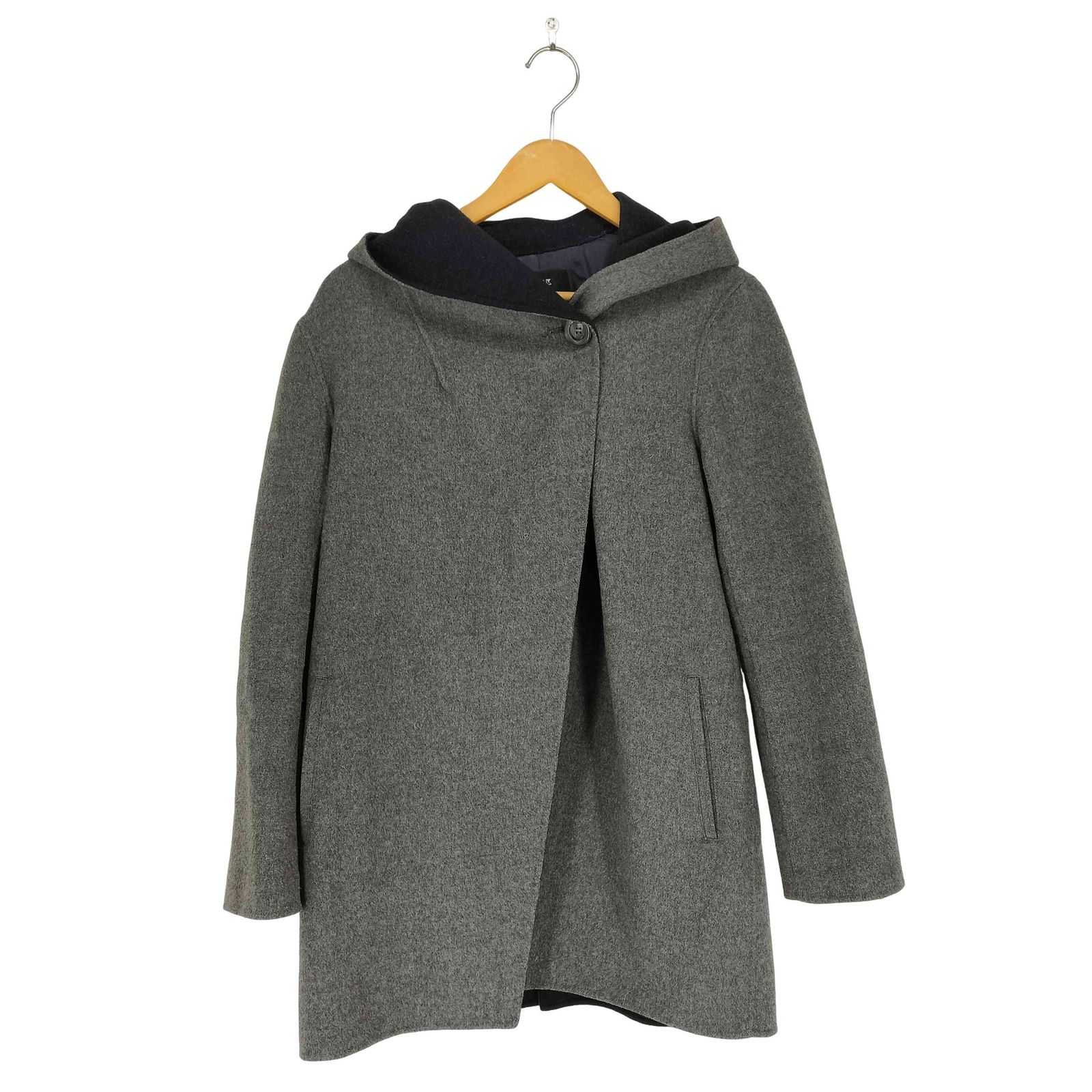 ニジュウサンク 23区 アンゴラ混 ダブルフェイス ビーバーフーデッド