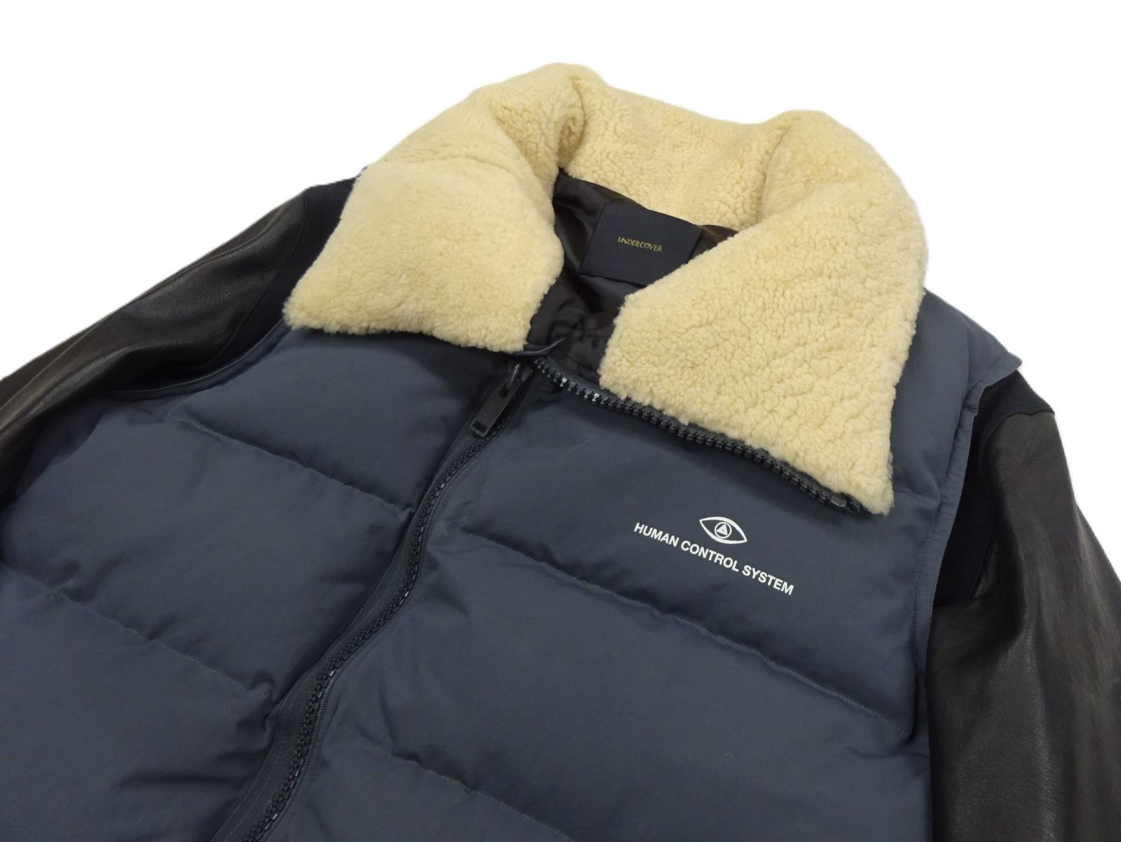 17AW UNDERCOVER アンダーカバー 名作 ハイネック 袖レザー ダウン
