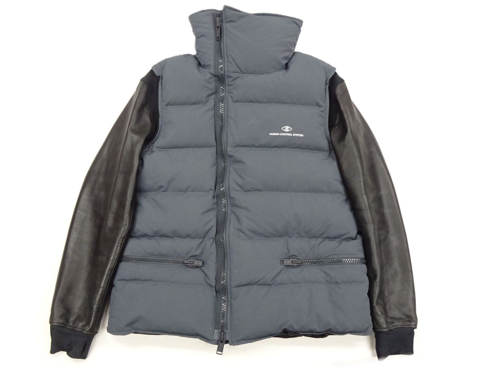 17AW UNDERCOVER アンダーカバー 名作 ハイネック 袖レザー ダウン