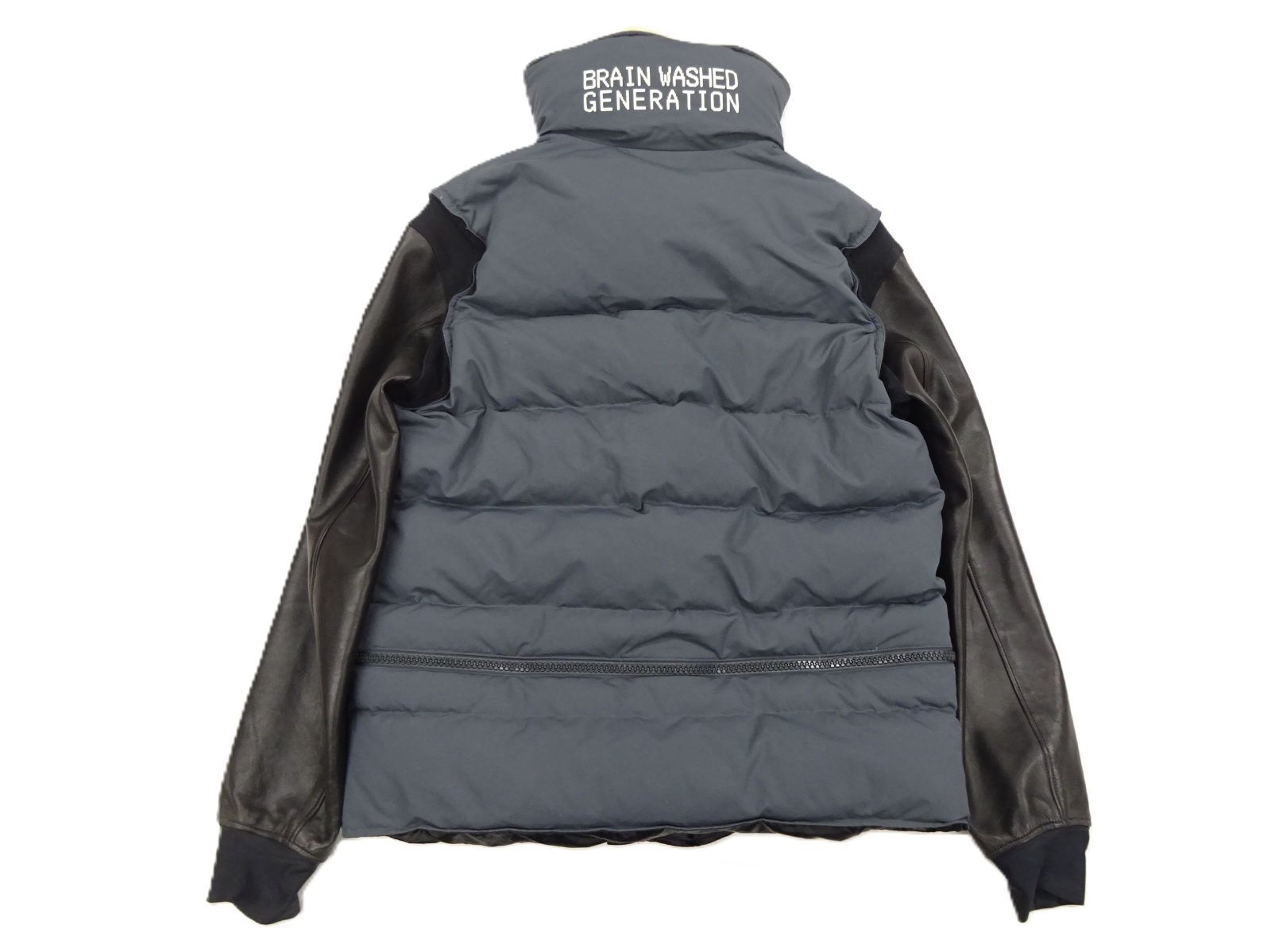 17AW UNDERCOVER アンダーカバー 名作 ハイネック 袖レザー ダウン 