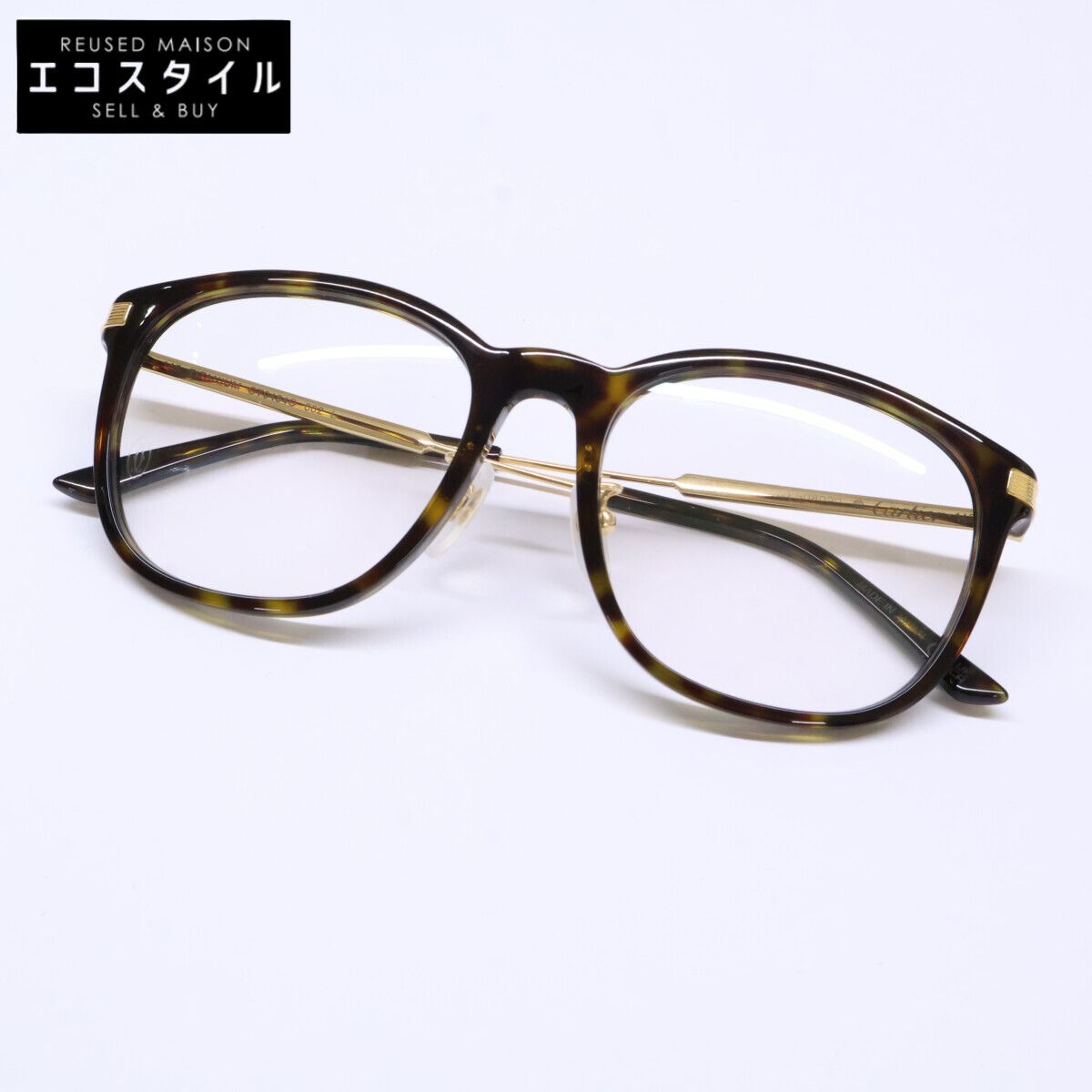 Cartier カルティエ 【新品同様】CT0454O 002 TITANIUM ウェリントンシェイプ メガネフレーム 5418 145