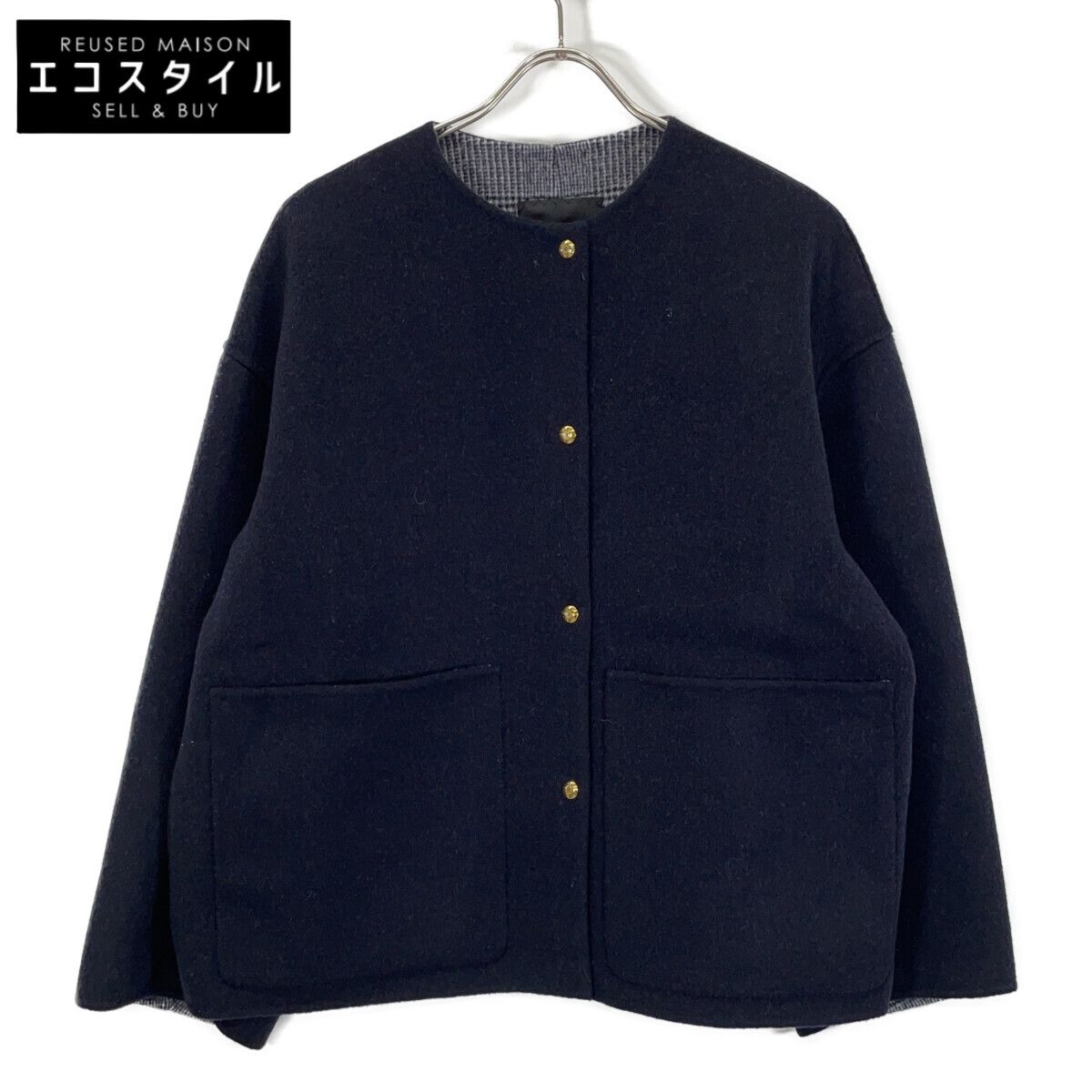 DRAWER ドゥロワー ﾈｲﾋﾞｰ 金釦 ｳｰﾙ ﾉｰｶﾗｰｼﾞｬｹｯﾄ 36 - メルカリ