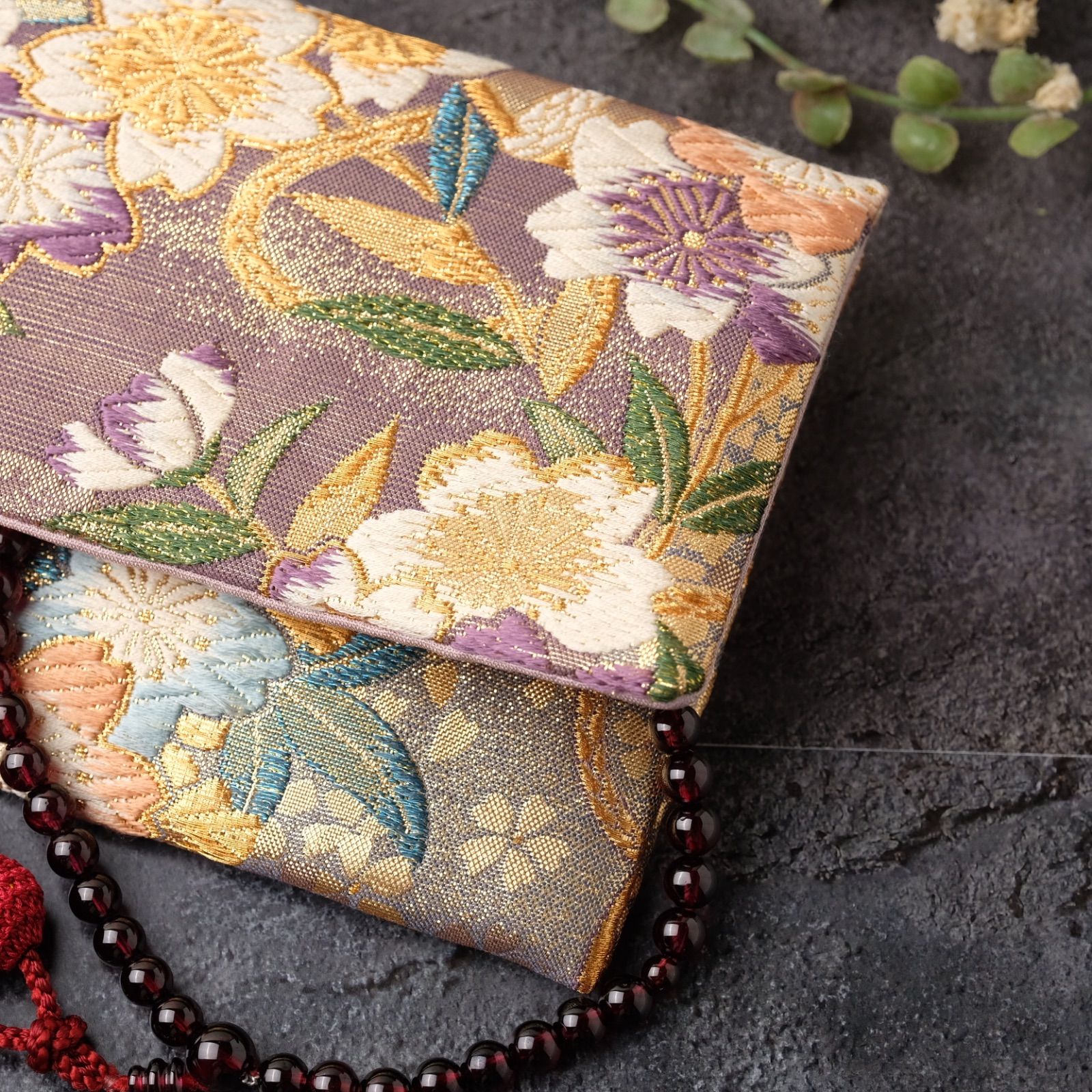 帯リメイク 数珠入れ 数珠ケース 念珠入れ 袱紗タイプ J-15-059