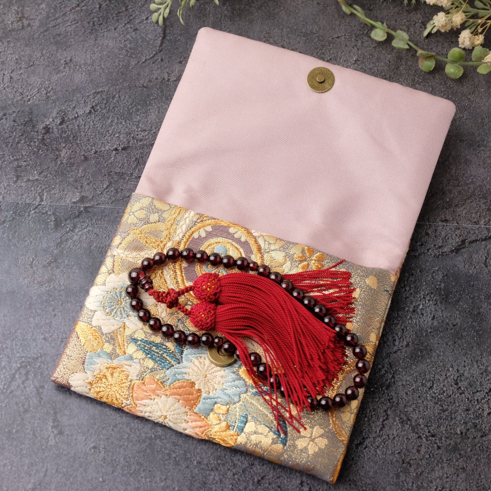 帯リメイク 数珠入れ 数珠ケース 念珠入れ 袱紗タイプ J-15-059