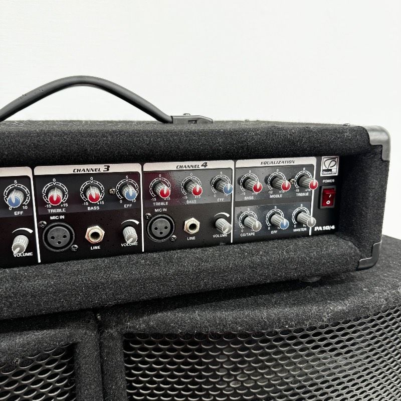 【美品】Classic Pro PA10/4 PAスピーカー ２本ペア ワイヤレスマイク付属]CLASSIC PRO / PA10/4 ワイヤレスマイク1本