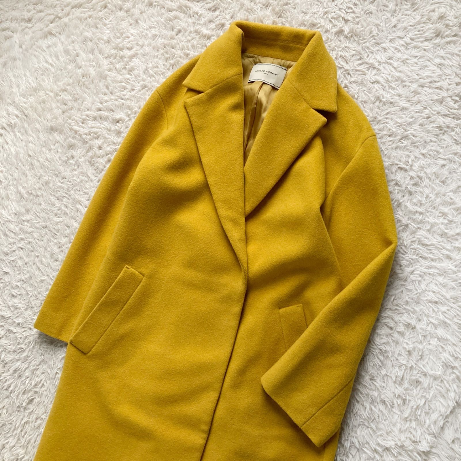 美品 ユナイテッドアローズ UNITED ARROWS カシミヤ混 チェスター